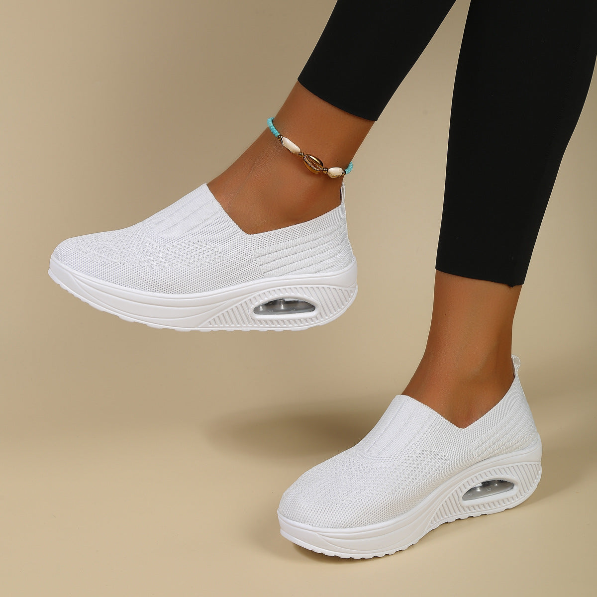 New Women's Leisure Sports Air Cushion Non-slip Flying Woven Women's Shoes