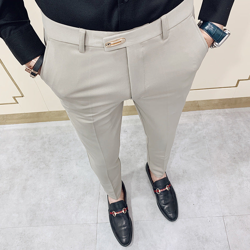 Pantalon de costume moulant pour homme