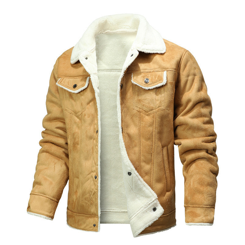 Herren Herbst und Winter New Fur Korean Revers Slim Fit Warm Coat
