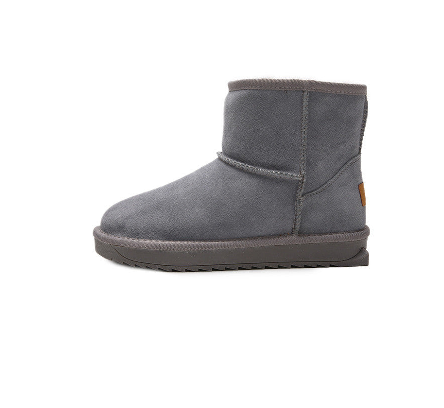 New Flat Bottom Medium Cotton Shoes Plush Snow Boots For Women