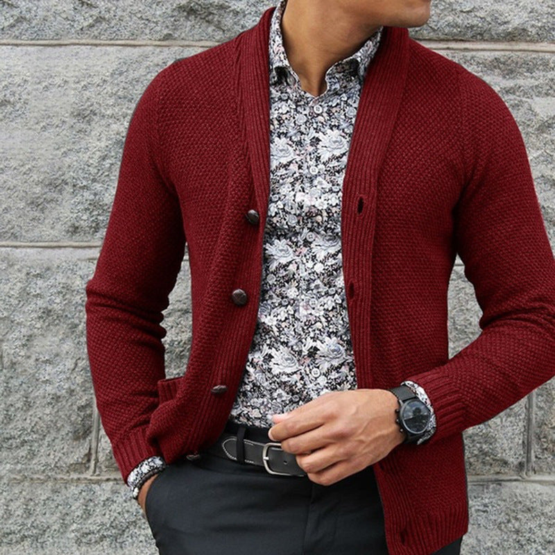 Herren Strickjacke Einreihiges Pulloveroberteil