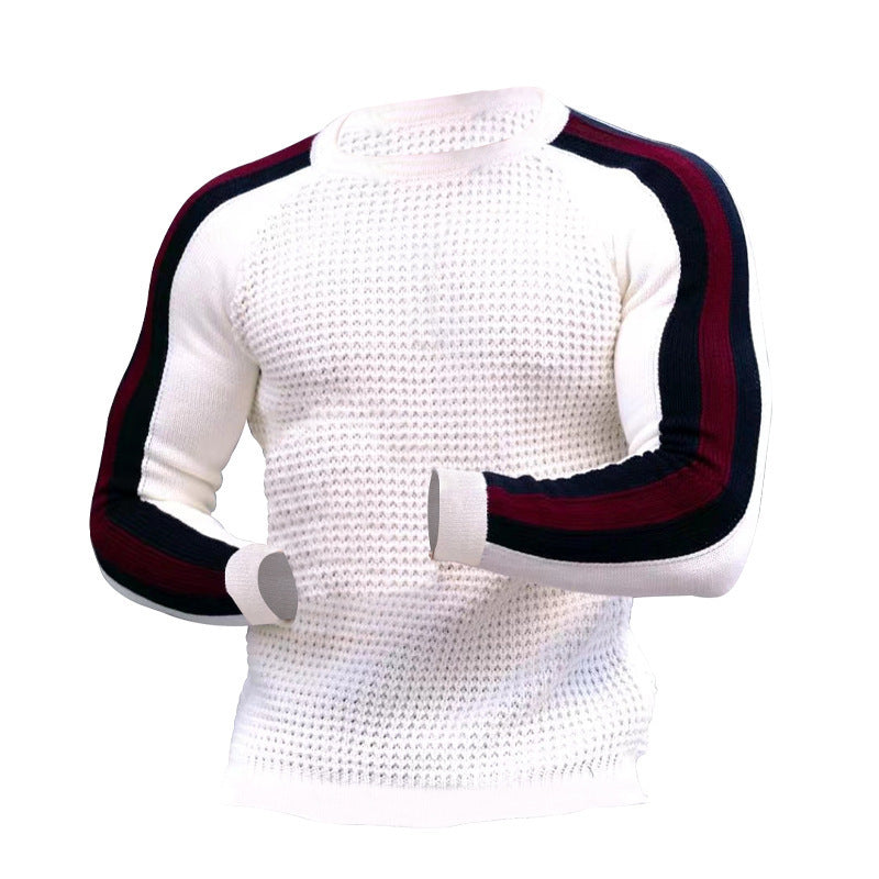 Herren-Sweatshirt mit Kontrast-Schmaler Unterseite, sportlich, lässig