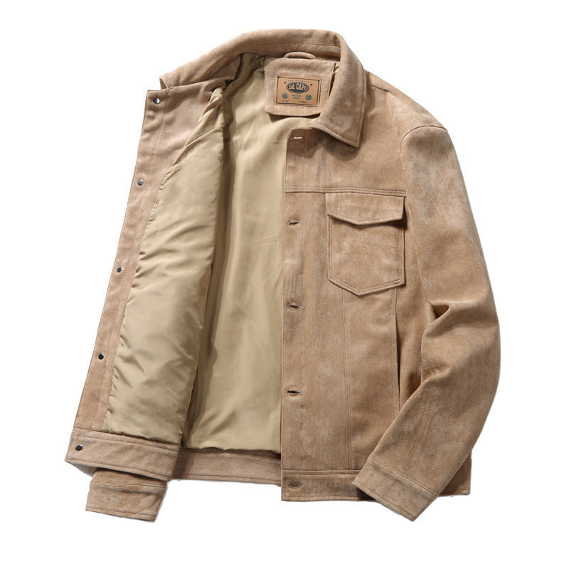 Dünne Wildlederjacke für Herren im Frühling