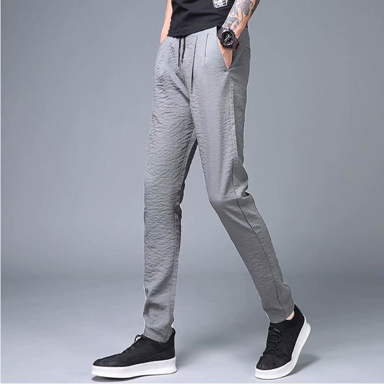 Pantalon long d'été en soie glacée pour homme