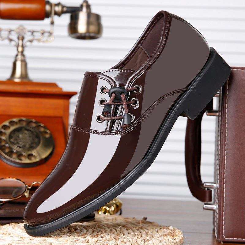 Trendige italienische Lacklederschuhe für Herren Business-Schuhe zum Schnüren Oxfords in Übergröße für Herren Hochzeitsfeierschuhe Herren Schwarzes Leder