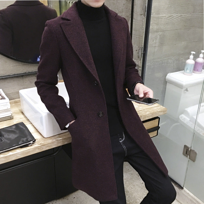 Außenhandelsdaten Verkaufen Durch Herbst Neue Mittellange Windjacke Koreanischen männer Wollmantel männer Große Größe Mantel Männlichen NF06