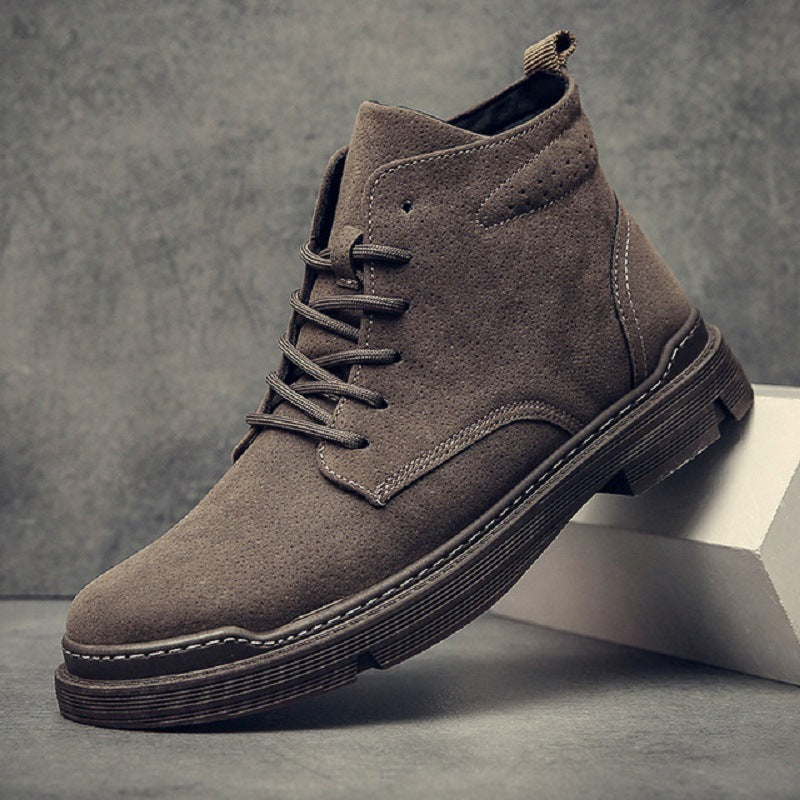 Lässige Lederschuhe High-Top-Stiefel