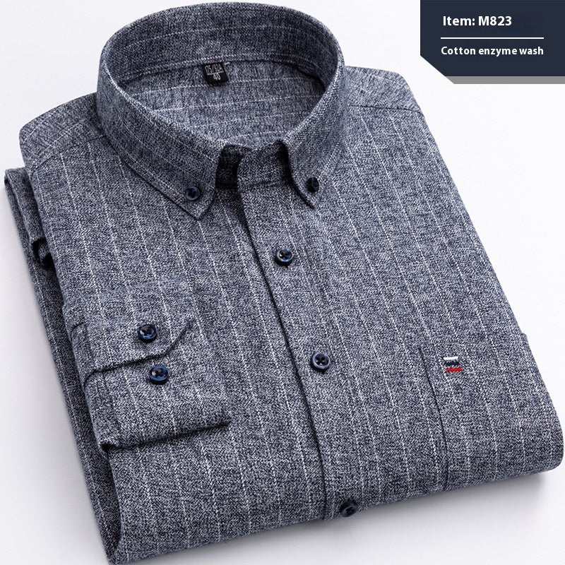 Baumwolle Langarmhemd Karo Business Slim Fit
