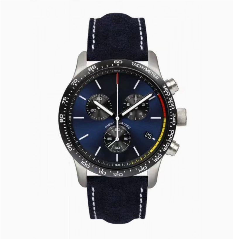 Mens Fashion Calendar Leather-Strap Quartz Watch - ARCHSHOPE