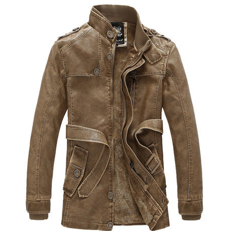 Trench-coat en cuir pour homme