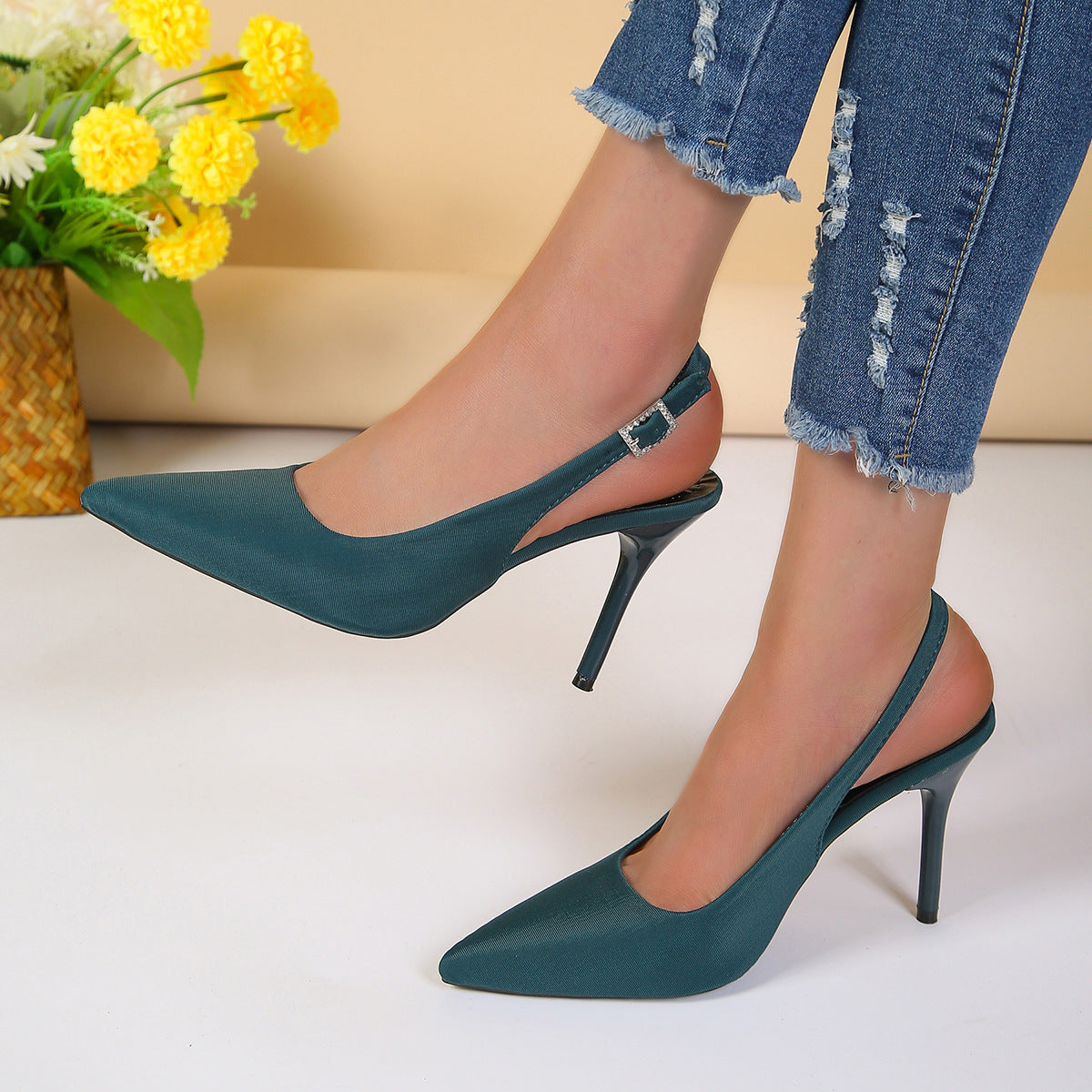 Pointed Toe Buckle Sandals Fashion Summer Stiletto High Heels Shoes For Women - ARCHSHOPE
