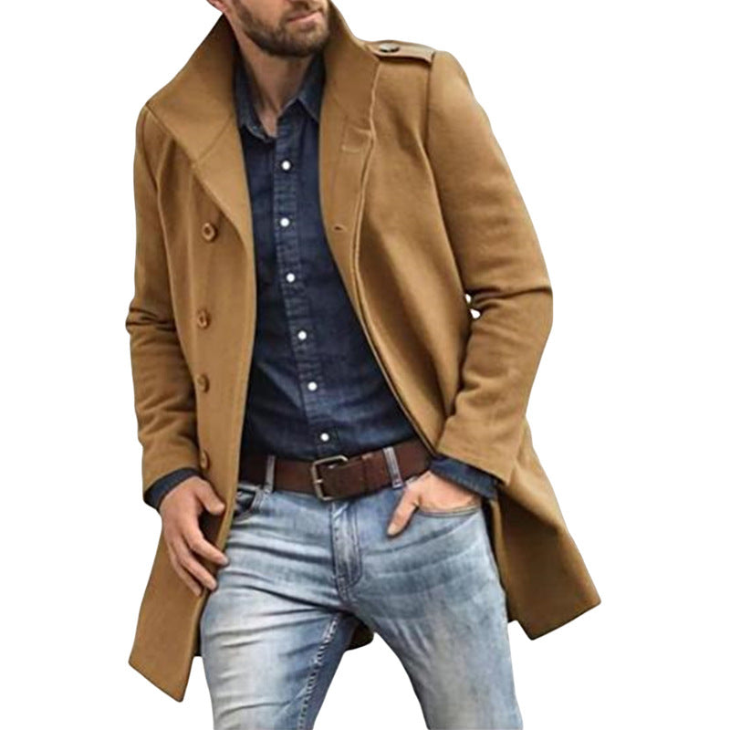 Manteau en laine de style européen pour homme, nouveau manteau épais pour l'automne et l'hiver