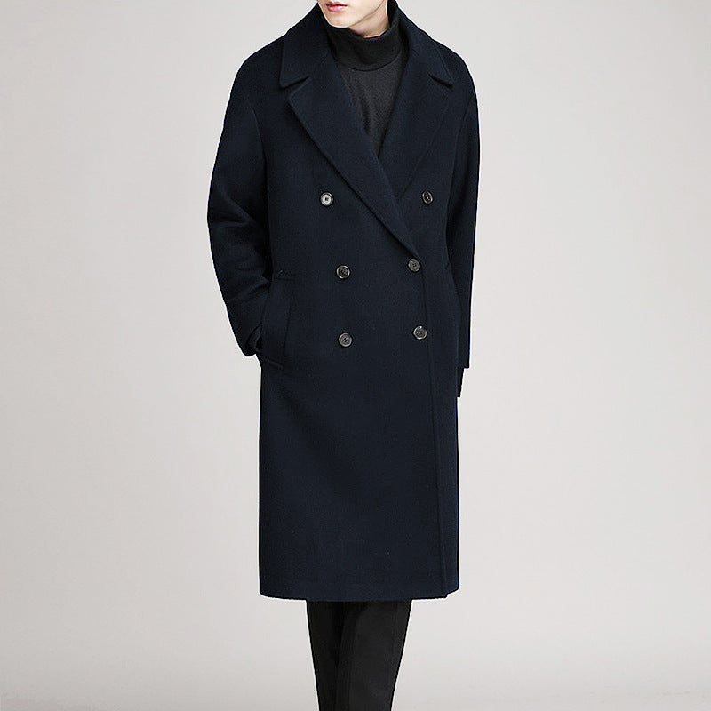 Manteau polaire double face mi-long pour homme