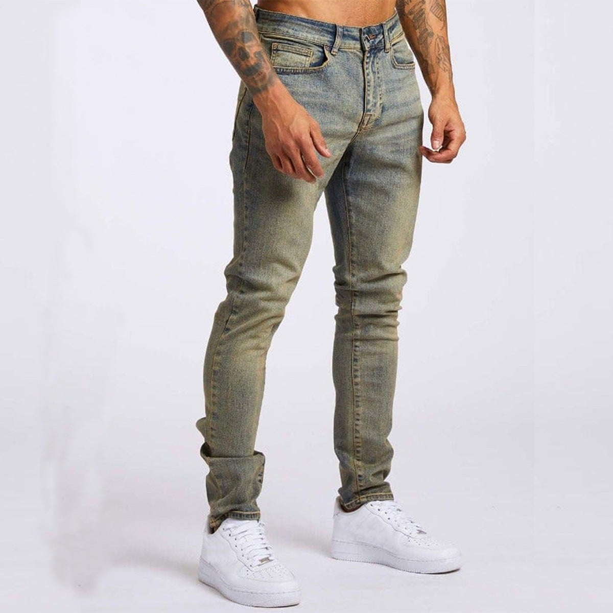 Men's Fashion Casual Slim Fit High Waist Jeans - ARCHSHOPE