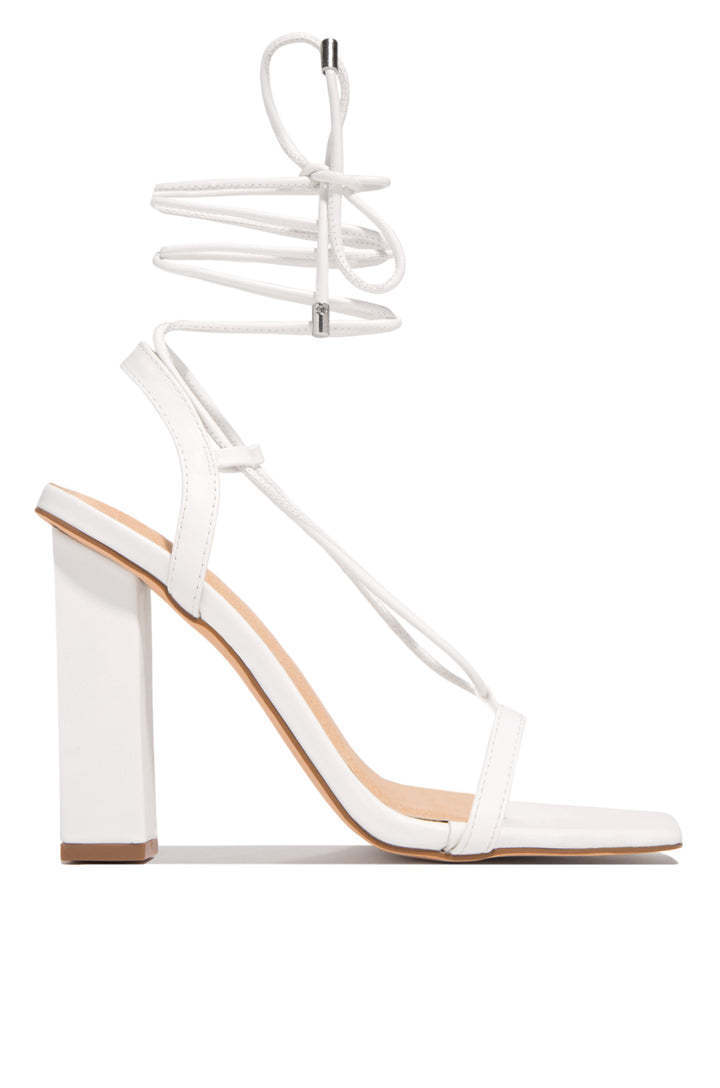 Women Shoes Square Toe Ankle Lace-Up Strappy Sandals Fashion Party Pumps - ARCHSHOPE