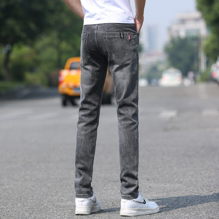 Frühling und Sommer Denim Hosen Herren Slim Straight Stretch