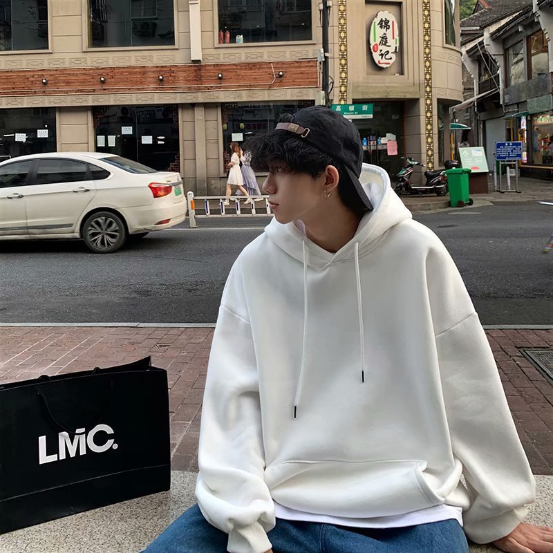 Hoodie Men's Hoodie Loose Student Velvet Coat Large Size Color Hoodie - ARCHSHOPE