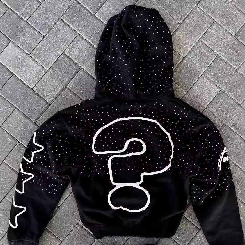 Sweat à capuche imprimé lettres de style sombre européen et américain