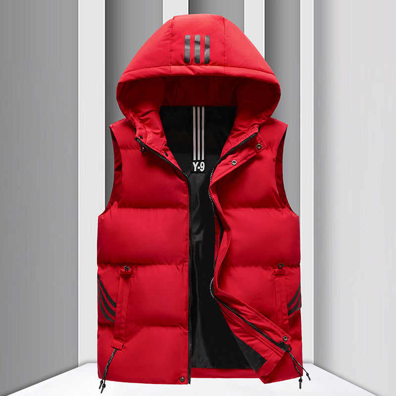 Manteau à capuche épais et chaud pour homme, gilet en coton