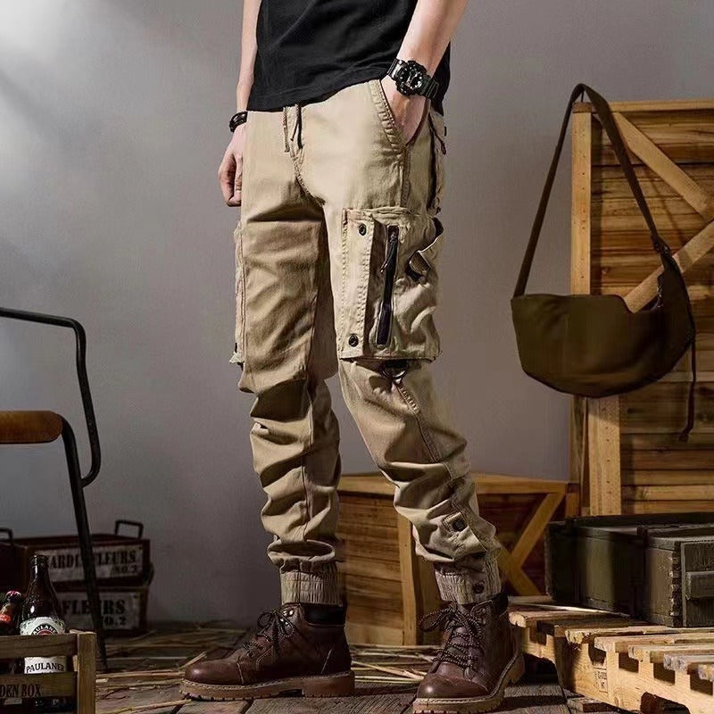 Pantalon de travail américain pour homme, coupe droite, fonctionnel, tactique, décontracté, pour l'extérieur