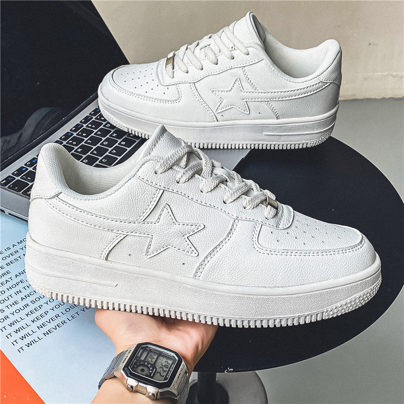 Thick Soled White Casual Sneakers For Men - ARCHSHOPE