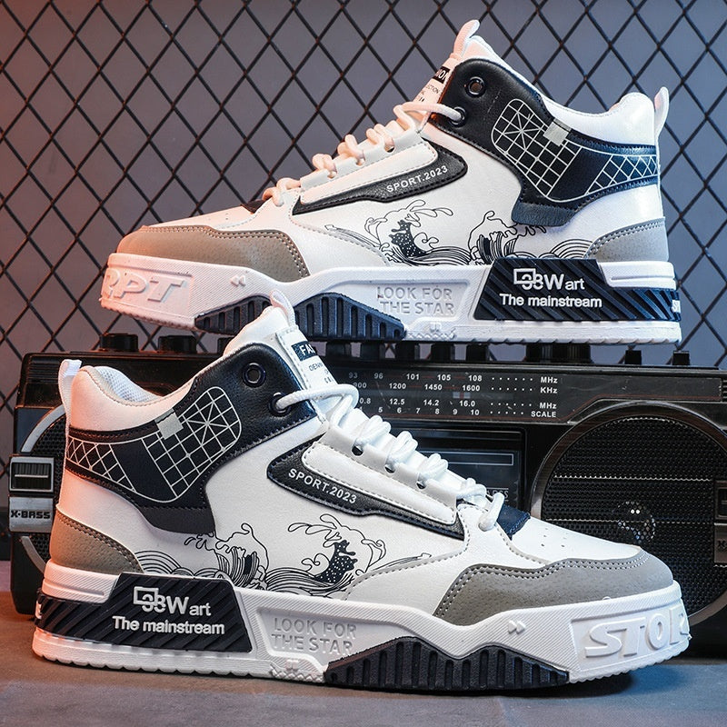 Herrenschuhe Erhöhte Easy Wear Borad Schuh Sommer Casual Sports High-Top Trendy Schuhe