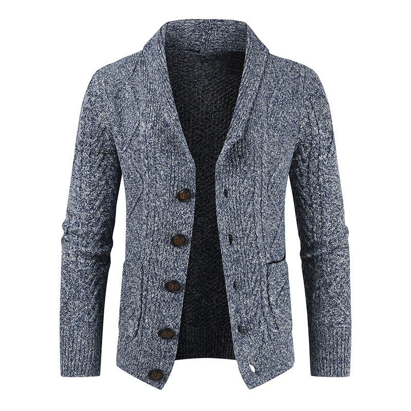 Herrenmode Strickjacke V-Ausschnitt Lose Dicke Pullover Jacke