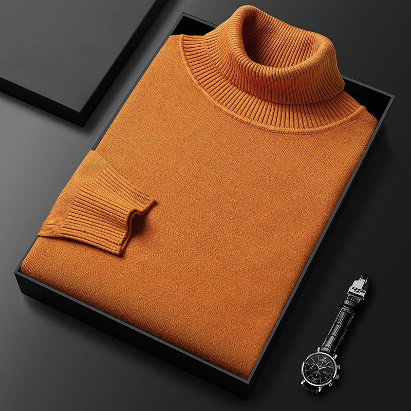 Bottoming Shirt Junge und mittlere Alters Slim-Fit Solid Color Rollkragenpullover Pullover