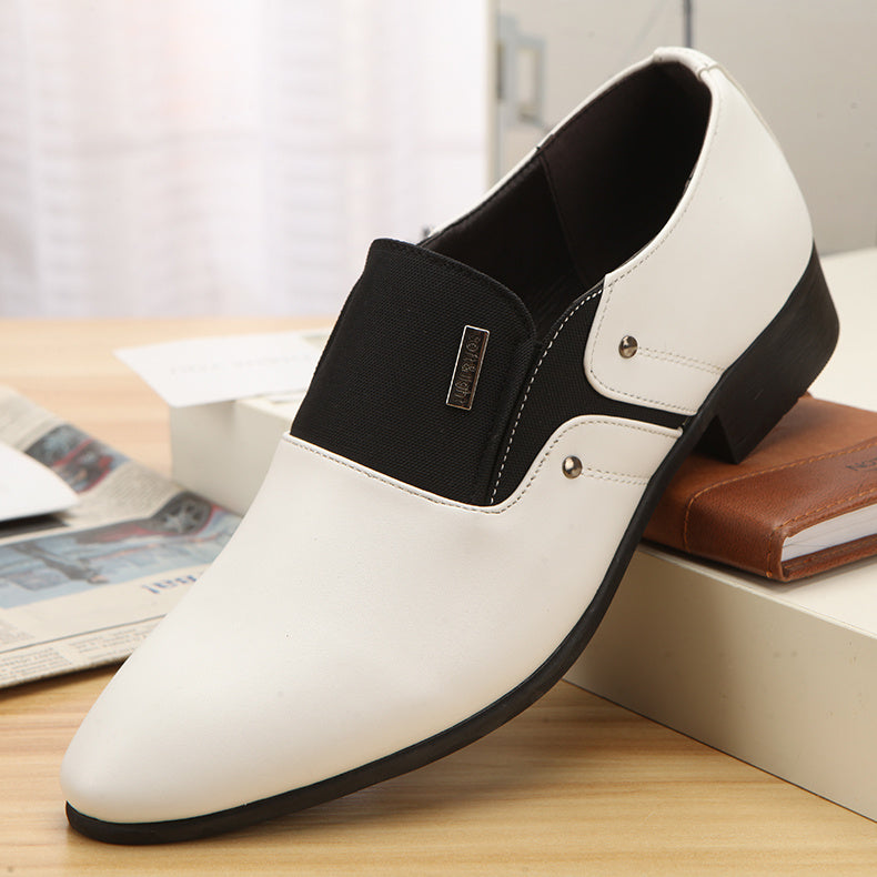Herrenmode, lässig, spitze Zehenpartie, Lederschuhe