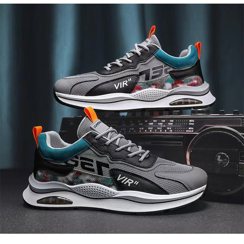 Air Cushion Mesh Sneakers Personalisierte Mode Schnürschuhe Sportschuhe Herren Lässig Vielseitig Atmungsaktive Wanderschuhe Laufschuhe