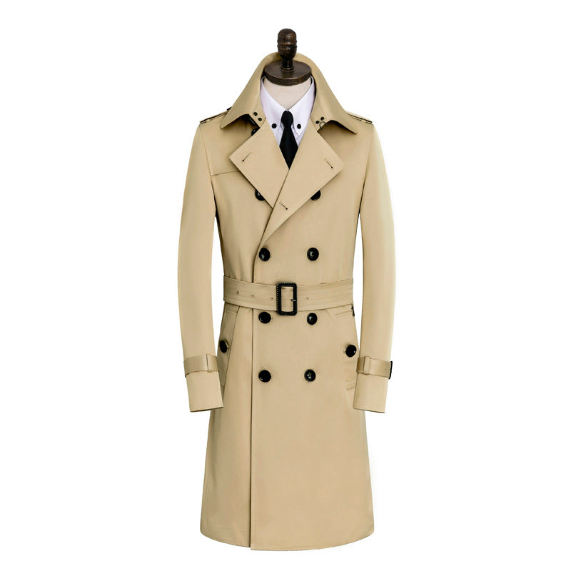 Herren Windbreaker Lang Schlank Herbst Und Winter Mantel Wasserdicht Freizeit Mittellang