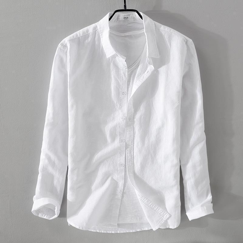 Summer Men's Cotton And Linen Casual Long Sleeve Shirt Thin - ARCHSHOPE
