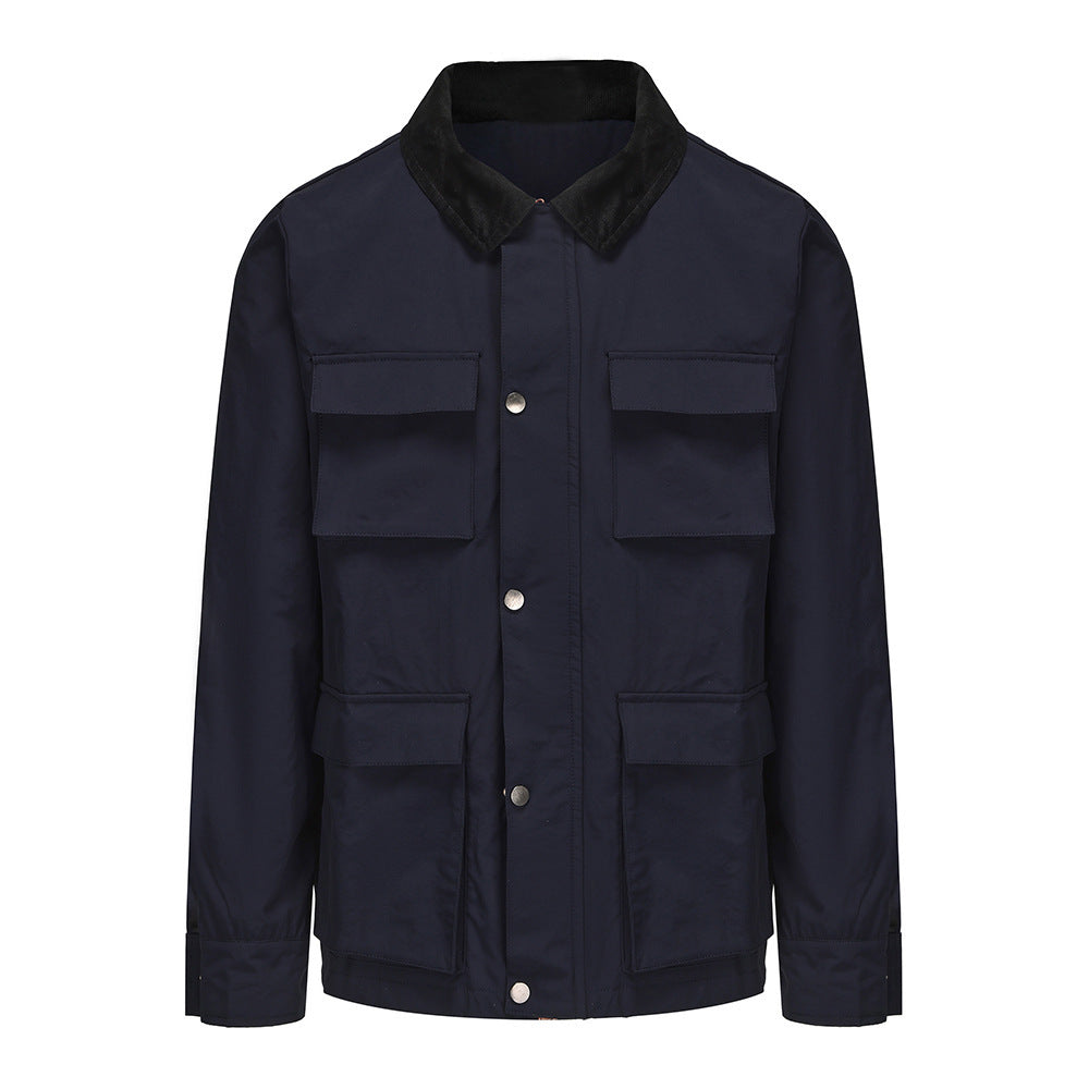 Veste zippée de couleur unie pour homme