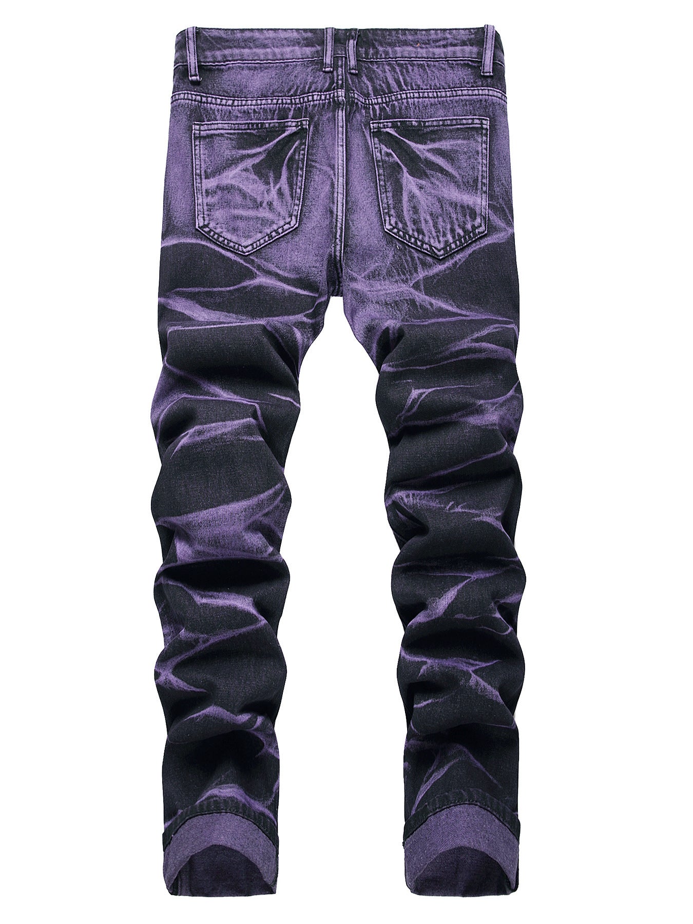 Pantalon en jean déchiré violet et noir