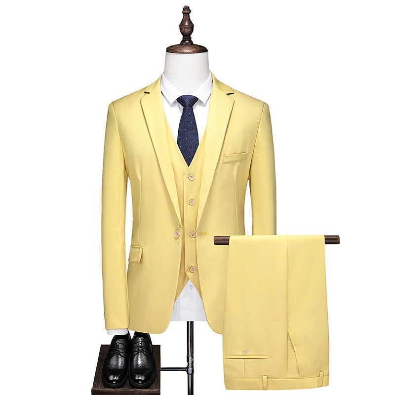 Costume de couleur unie pour homme, tenue d'affaires décontractée
