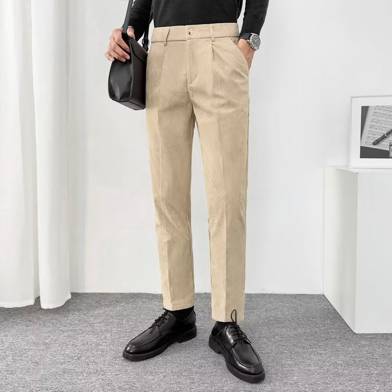 All-Match-Anzughose mit Stretch-Drapierung, gerade, knöchellange Cargohose