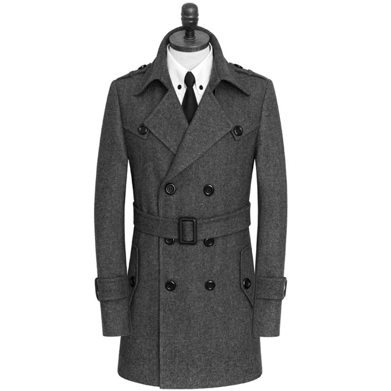 Junge Und Mittleren alters Kaschmir Mantel Fett Casual Tweed Trenchcoat Lose