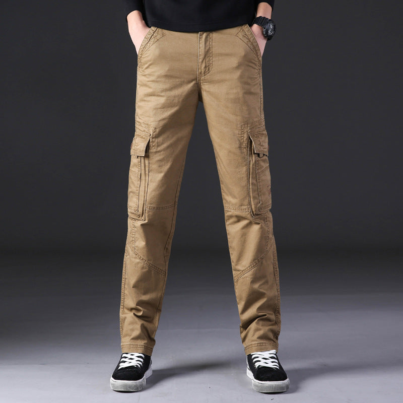 Overalls Herren Outdoor Casual Hose Reine Baumwolle Gerade Lose Multi-tasche