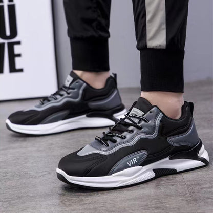 Baskets tendance noires et blanches, chaussures de sport décontractées, légères et respirantes pour hommes