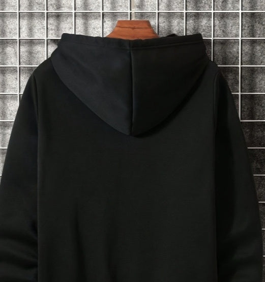 Pull à capuche décontracté à motifs géométriques pour homme avec sac