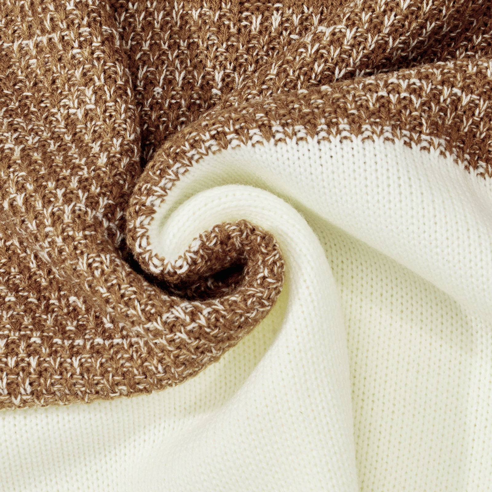 Men's Casual Color Block Long Sleeve Cable Knit Pullover Sweater - ARCHSHOPE
