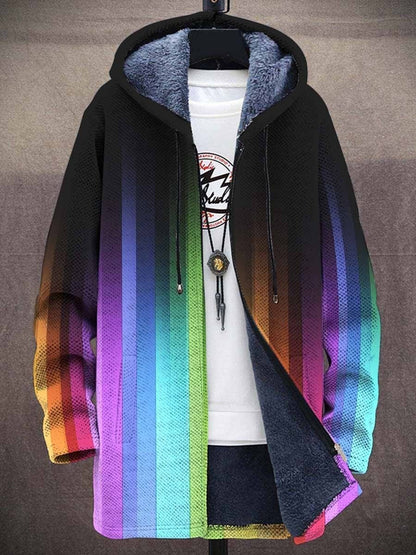 Lässige Herrenjacke mit Reißverschluss und Kapuze, baumwollgefüttert