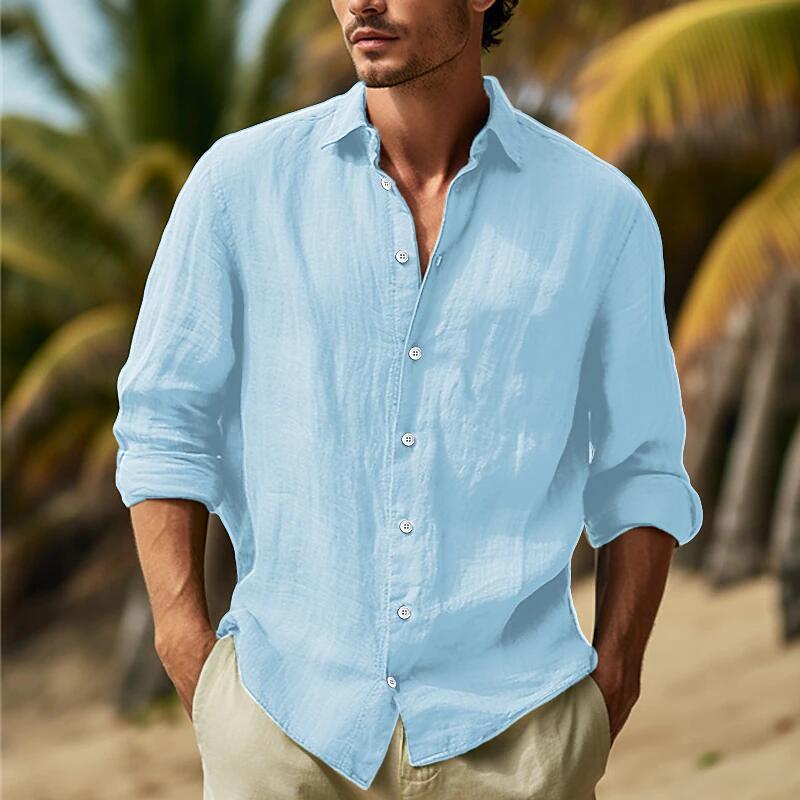 Men's Casual Solid Color Plus Size Shirt - ARCHSHOPE