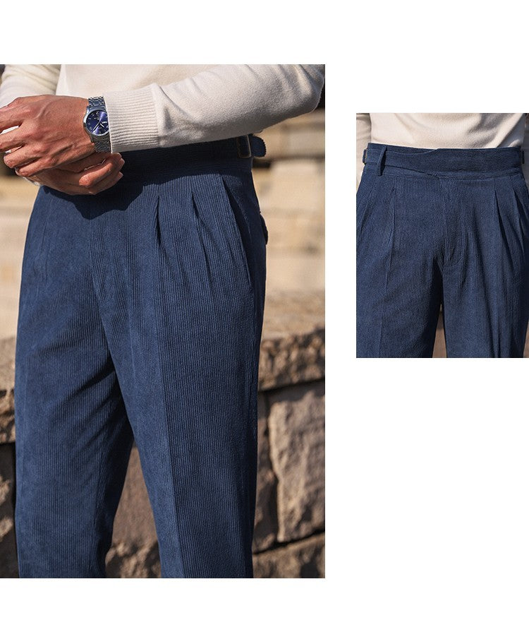 Retro Cordhose für Herren mit hoher Taille