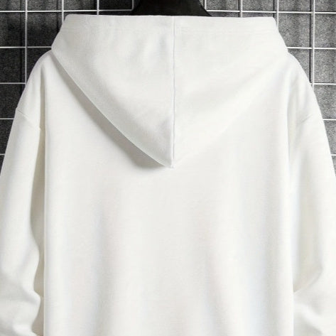 Pull à capuche décontracté à motifs géométriques pour homme avec sac
