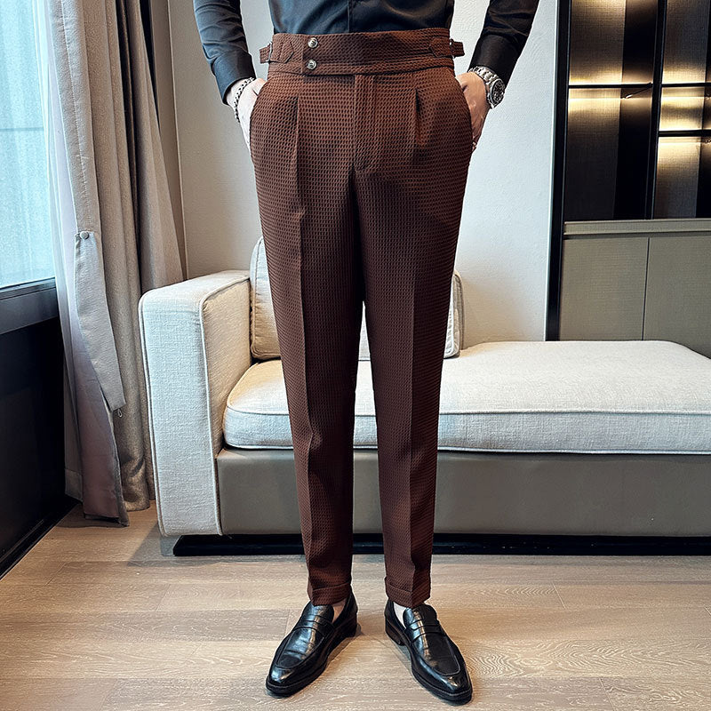 Pantalon de costume gaufré ananas britannique Naples