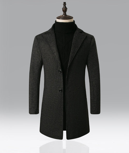 Men's Snowflake Trench Coat Mid-length Woolen Coat - ARCHSHOPE