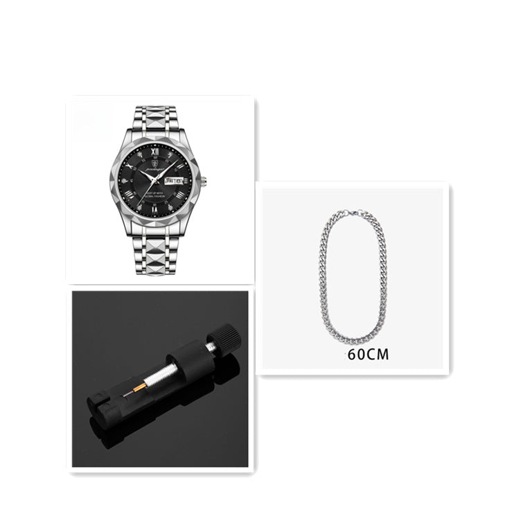 Men's Waterproof Double Calendar Luminous Quartz Watch - ARCHSHOPE