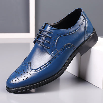 Blockgeschnitzte Freizeitschuhe aus Leder für Herren