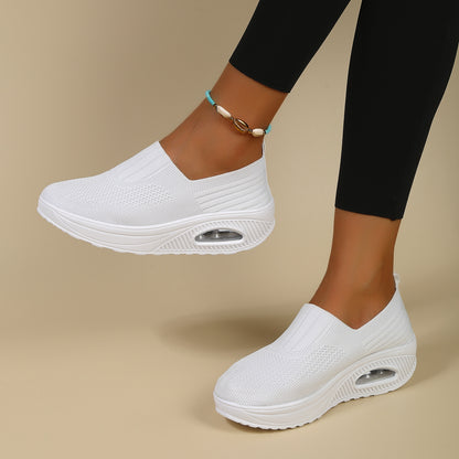 New Women's Leisure Sports Air Cushion Non-slip Flying Woven Women's Shoes